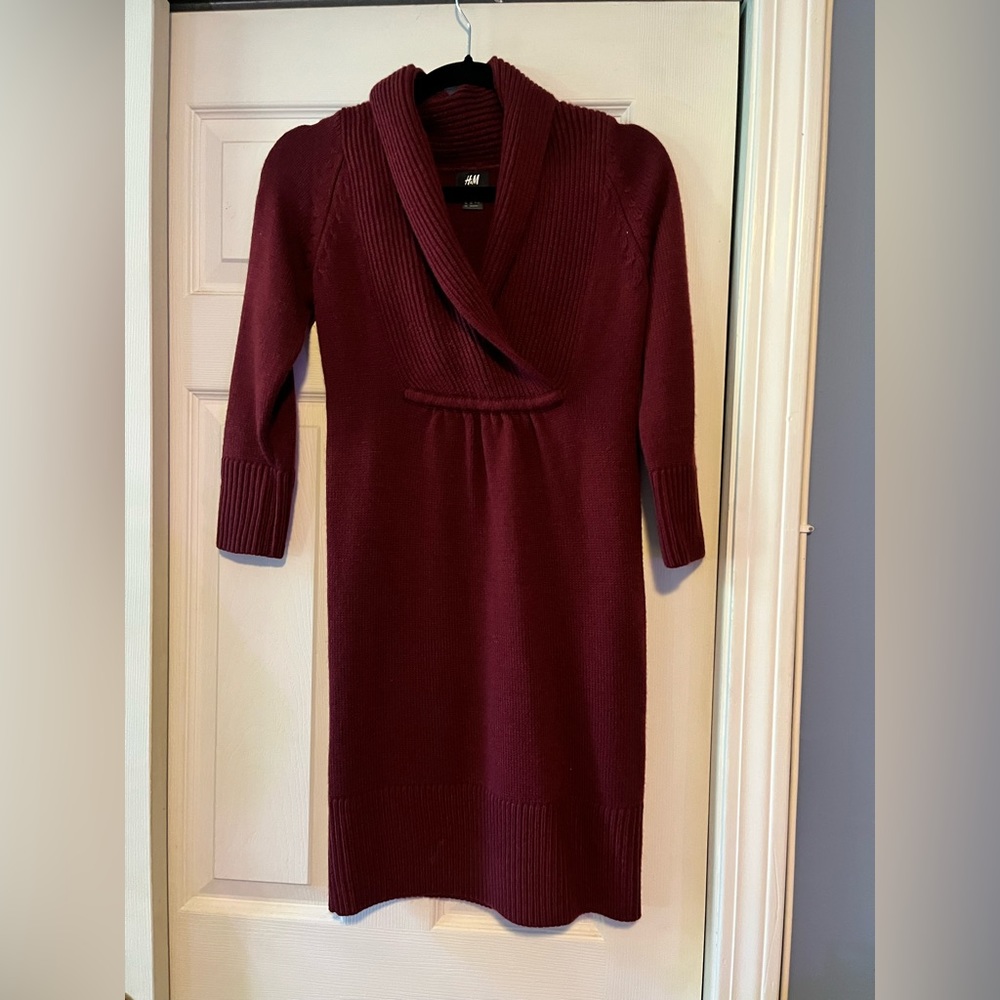 Maroon sweater dress